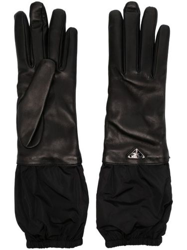 Gants en cuir à logo émaiillé - Prada - Modalova