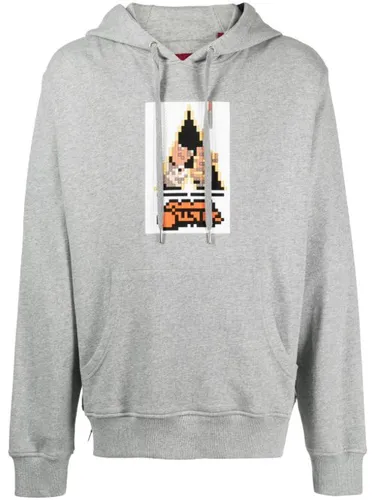 Hoodie en coton Clock Is Working à imprimé graphique - Mostly Heard Rarely Seen 8-Bit - Modalova
