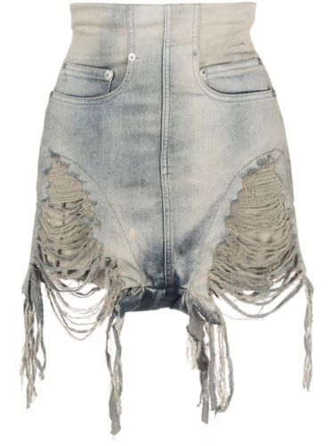 Short taille-haute en jean à effet usé - Rick Owens DRKSHDW - Modalova