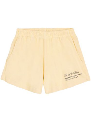 Short de sport en coton à logo imprimé - Sporty & Rich - Modalova