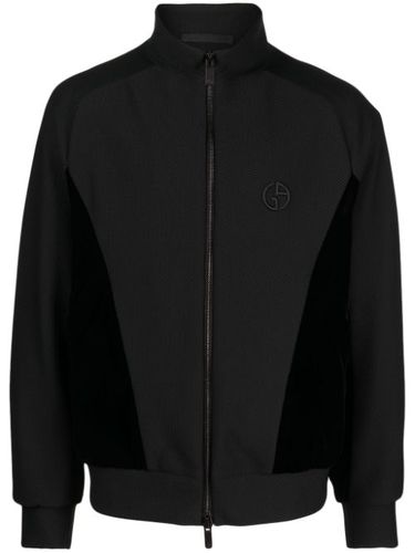 Veste zippée à logo brodé - Giorgio Armani - Modalova