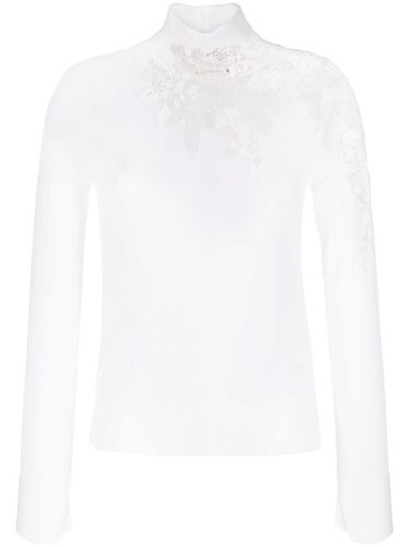 Pull en laine bordé de dentelle - Ermanno Scervino - Modalova