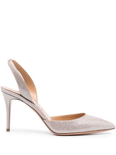 Escarpins en cuir pailleté à bride arrière 90 mm - Aquazzura - Modalova