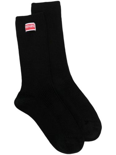 Chaussettes en maille nervurée à patch logo - Kenzo - Modalova