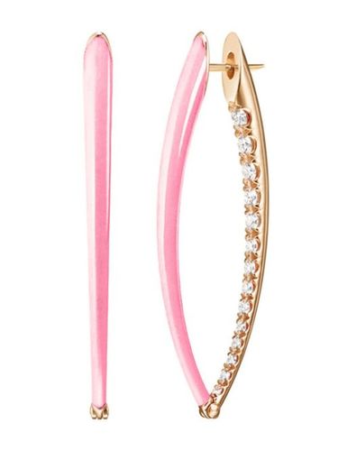 Grandes boucles d'oreilles Marissa Pink Cristina en 18ct serties de diamants - Melissa Kaye - Modalova