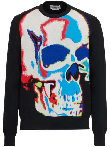 Pull Skull Graffiti en maille intarsia - Alexander McQueen - Modalova