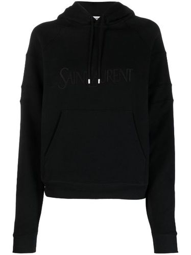 Hoodie en coton à logo brodé - Saint Laurent - Modalova