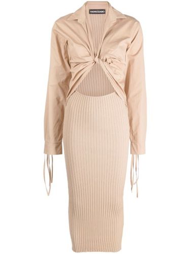 Robe en maille nervurée à effet dégradé - ANDREĀDAMO - Modalova