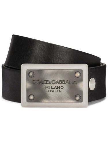 Ceinture en cuir à boucle logo - Dolce & Gabbana - Modalova