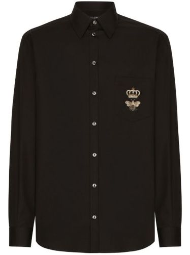 Chemise en coton à logo brodé - Dolce & Gabbana - Modalova