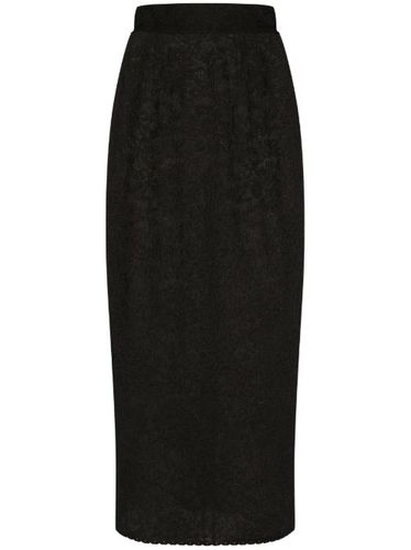Jupe mi-longue à fleurs en dentelle - Dolce & Gabbana - Modalova