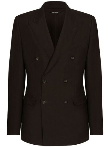 Blazer en lin à boutonnière croisée - Dolce & Gabbana - Modalova