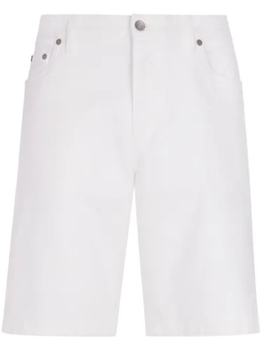 Short en jean à plaque logo - Dolce & Gabbana - Modalova