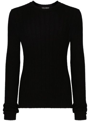 Pull nervuré à encolure rond - Dolce & Gabbana - Modalova