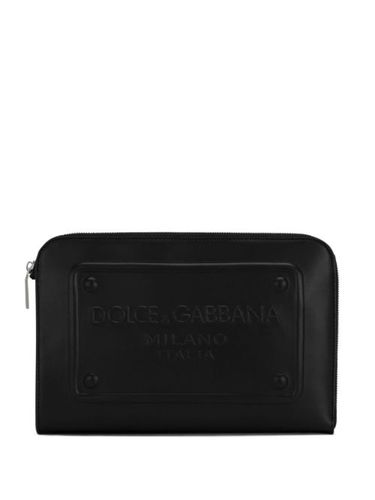 Pochette en cuir à plaque logo - Dolce & Gabbana - Modalova