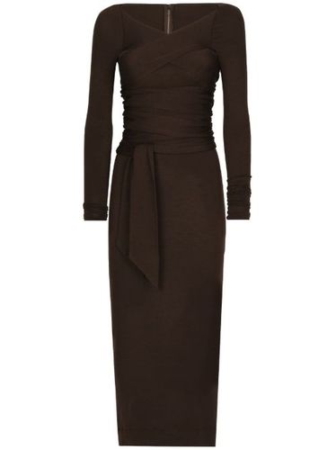 Robe mi-longue à design portefeuille - Dolce & Gabbana - Modalova