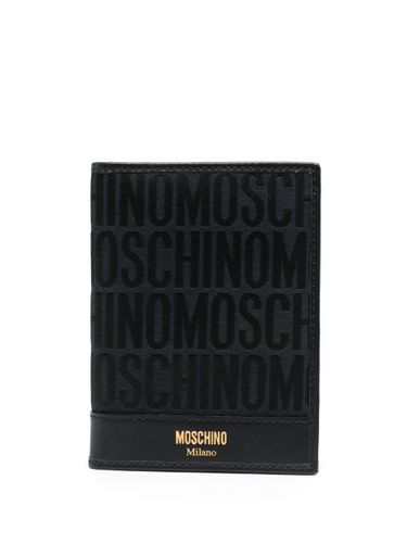 Portefeuille pliant à logo en jacquard - Moschino - Modalova