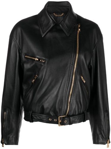 Veste de moto en cuir - Versace - Modalova