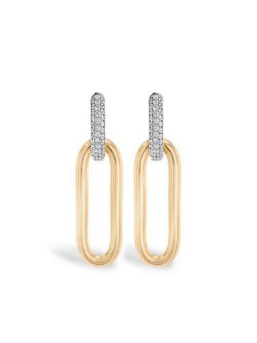 Puces d'oreille en jaune et blanc Havana 18ct pavées de diamants - Pragnell - Modalova