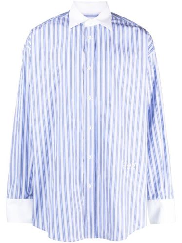 Chemise rayée à logo brodé - MM6 Maison Margiela - Modalova