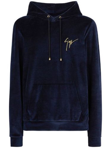 Hoodie en velours à logo brodé - Giuseppe Zanotti - Modalova