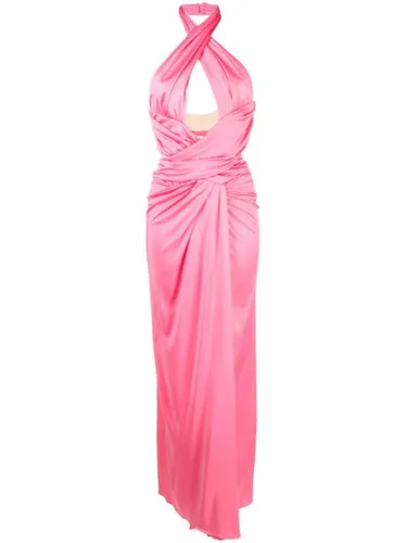 Robe longue drapée à dos-nu - Moschino - Modalova