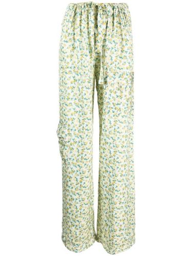 Pantalon palazzo fleuri à lien de resserrage - CORMIO - Modalova