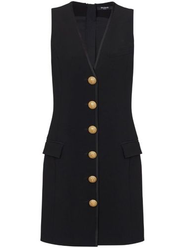 Robe courte boutonnée à col v - Balmain - Modalova