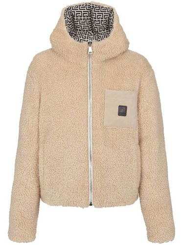 Veste Teddy à patch logo - Balmain - Modalova