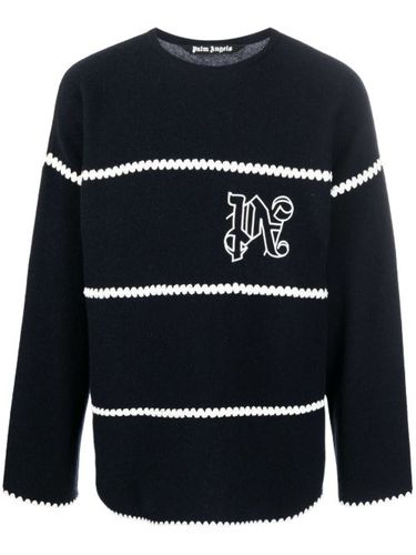 Pull rayé à logo brodé - Palm Angels - Modalova