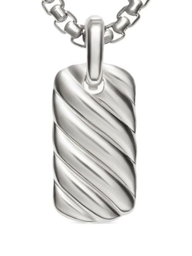 Étiquette Petite Sculpted Cable en sterling (24 mm) - David Yurman - Modalova