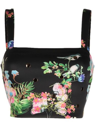 Haut crop sans manches à fleurs - Cynthia Rowley - Modalova