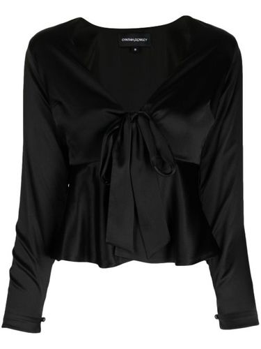 Blouse en soie à col v - Cynthia Rowley - Modalova