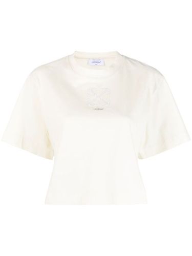 T-shirt crop à ornements - Off-White - Modalova