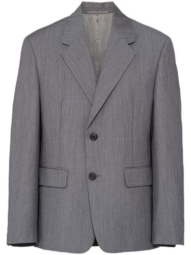 Blazer en laine mélangée à simple boutonnage - Prada - Modalova