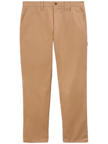 Pantalon droit en coton à étiquette logo - Burberry - Modalova