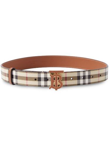 Ceinture en cuir à plaque monogrammé - Burberry - Modalova