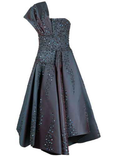 Robe asymétrique Mikado à ornements de perles - Saiid Kobeisy - Modalova