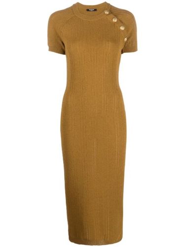 Robe mi-longue à boutons décoratifs - Balmain - Modalova