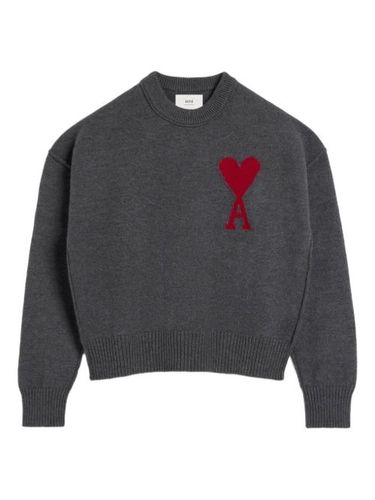 Pull en laine à logo intarsia - AMI Paris - Modalova