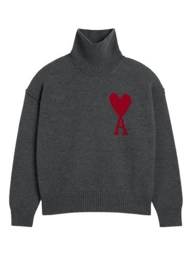 Pull en laine à logo intarsia - AMI Paris - Modalova