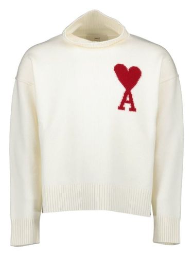 Pull en laine à logo intarsia - AMI Paris - Modalova