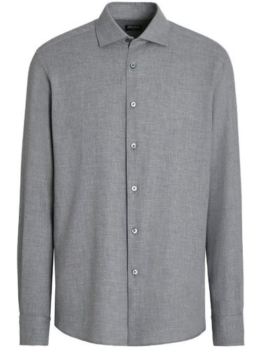 Chemise en coton mélangé à col italien - Zegna - Modalova