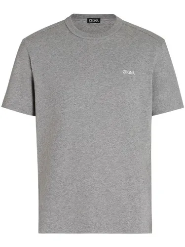 Zegna t-shirt à logo brodé - Gris - Zegna - Modalova