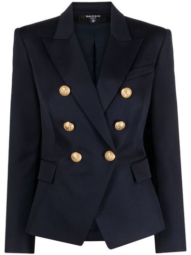 Blazer en laine à boutonnière croisée - Balmain - Modalova