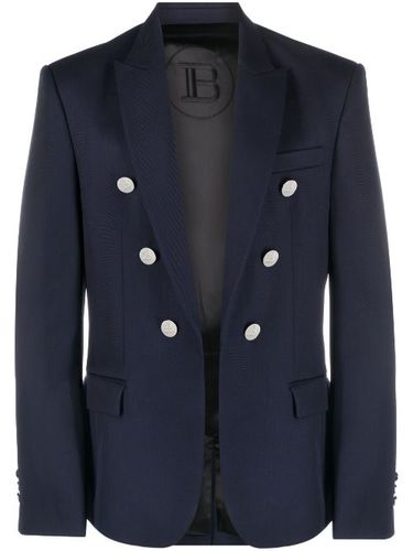 Blazer croisé à boutons embossés - Balmain - Modalova