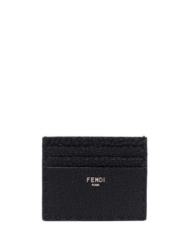 Porte-cartes en cuir à plaque logo - FENDI - Modalova