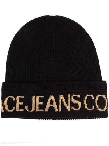 Bonnet nervuré à logo en intarsia - Versace Jeans Couture - Modalova