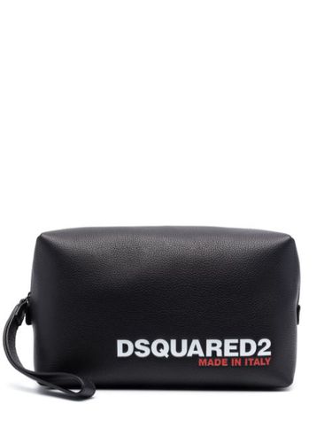 Tousse de toilette en cuir à logo imprimé - DSQUARED2 - Modalova