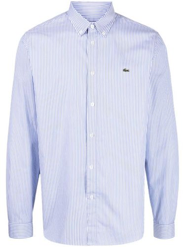 Chemise rayée en coton à patch logo - Lacoste - Modalova